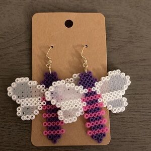 Colorful Beaded Butterfly Earrings for Kids